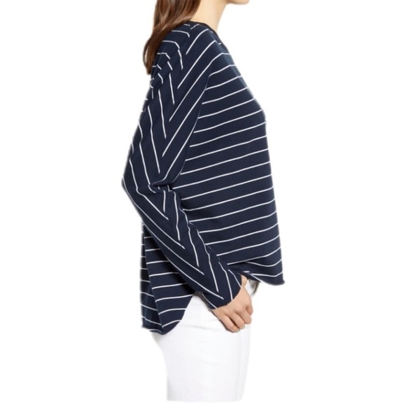 Frank and Eileen Tee Lab Oversized Continuous Sweatshirt White & Black Stripe XS - Picture 2 of 12